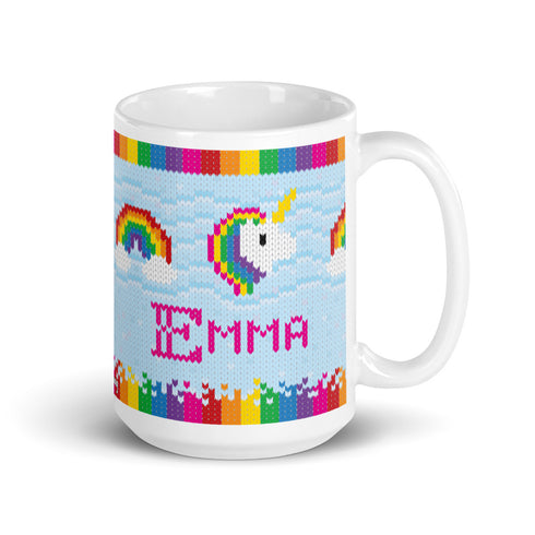Unicorns and Rainbows Knitting Mug